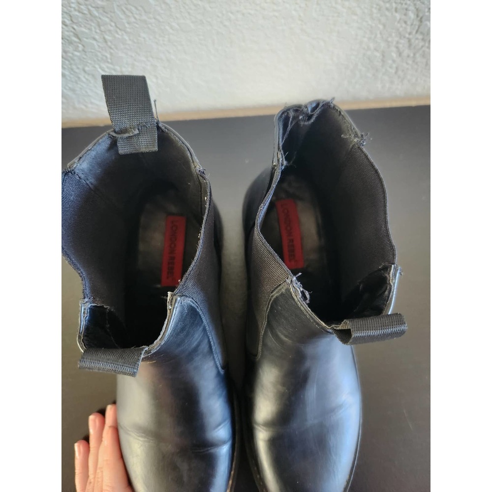 London Rebel Leather Heeled Chelsea Boots Size 41 - Picture 7 of 8